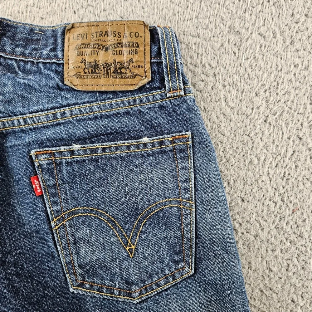 Levis Jeans Mens 29x30 Blue 514 Slim Straight Distressed‎ Cotton Skater Pants